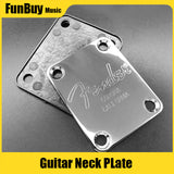 Chrome Electric Guitar Neck Plate with FD Logo