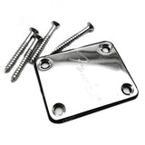 Chrome Electric Guitar Neck Plate with FD Logo