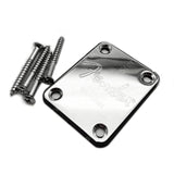Chrome Electric Guitar Neck Plate with FD Logo